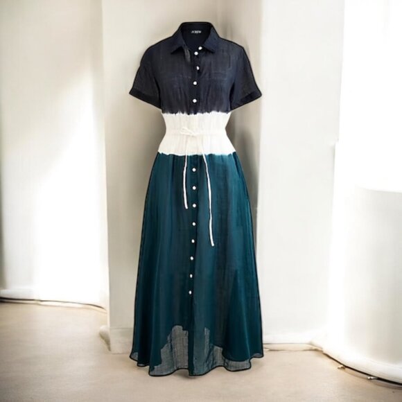 J. Crew Cerise shirt-dress in dip-dyed ramie Size 6 - Picture 3 of 9